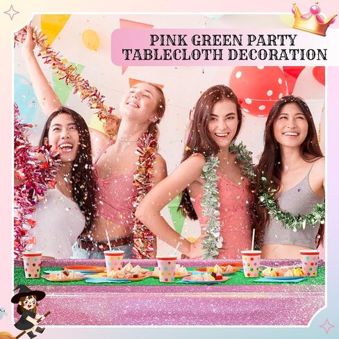 Oudain 3 Pcs Kpop Theme Party Purple & Pink & Silver Iridescent Party Tablecloth 54 x 108 Inch Plastic Rectangle Tablecloth Waterproof Table Cover for Kpop Theme Birthday Decoration in Kuwait