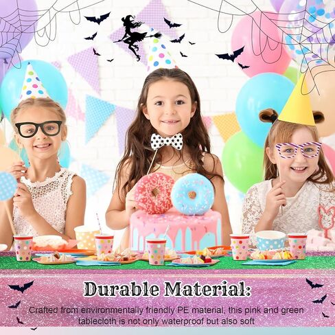Oudain 3 Pcs Kpop Theme Party Purple & Pink & Silver Iridescent Party Tablecloth 54 x 108 Inch Plastic Rectangle Tablecloth Waterproof Table Cover for Kpop Theme Birthday Decoration in Kuwait