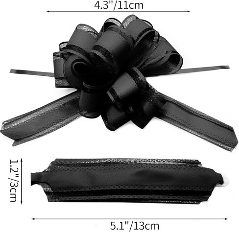 20 Pieces 5 inches Pull Bow Ribbon Bow Ribbon Gift Wrap Bows for Presents, Gift Baskets, Birthday Parties, Flower Baskets, Bouquets, Festivals Decorations（Gold、Silver、Red、Black） in Kuwait