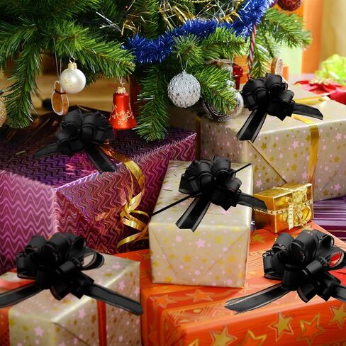 20 Pieces 5 inches Pull Bow Ribbon Bow Ribbon Gift Wrap Bows for Presents, Gift Baskets, Birthday Parties, Flower Baskets, Bouquets, Festivals Decorations（Gold、Silver、Red、Black） in Kuwait