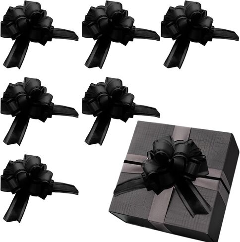 20 Pieces 5 inches Pull Bow Ribbon Bow Ribbon Gift Wrap Bows for Presents, Gift Baskets, Birthday Parties, Flower Baskets, Bouquets, Festivals Decorations（Gold、Silver、Red、Black） in Kuwait