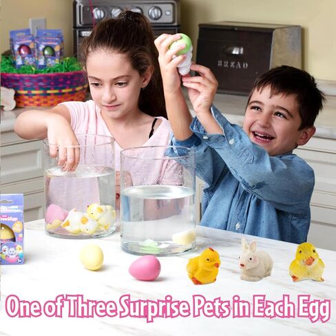 الحيوانات الأليفة تنمو عيد الفصح للحيوانات الأليفة للأطفال- 1 pk- هاتش الحيوانات المفاجئة التي توسع 5-6x في الأرنب- الفرخ أو البط- بديل الحلوى والفتحة سلة- اجعل الخاص بك مطاردة الزبال القادمة مميزة للغاية! in Kuwait