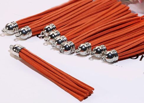 12Pcs Keychain Tassels 3.3 inch Small Faux Leather Tassel Pendant for Earring Necklace Jewelry Making and Crafts DIY (8.5 cm, Black) in Saudi Arabia