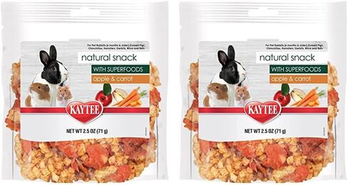 Kaytee Natural Snack with Superfoods for Pet Guinea Pigs, Rabbits, Hamsters, and Other Small Animals, Apple & Carrot, 2.5 Ounces (Pack of 2) in Saudi Arabia