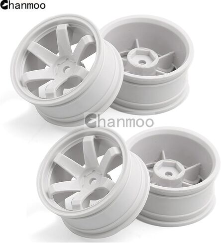 1/10 RC Rally Racing Wheels 12mm Hex Hard Plastic On Road Hubs Rims for 1:10 Scale Drift Car Tires Tamiya TT01 TT02 XV01 A959 PTG2 144001 HPI KYOSHO HSP PTG2 Touring Street Tyres 4PCS (White) in Saudi Arabia
