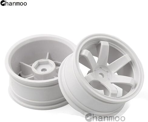 1/10 RC Rally Racing Wheels 12mm Hex Hard Plastic On Road Hubs Rims for 1:10 Scale Drift Car Tires Tamiya TT01 TT02 XV01 A959 PTG2 144001 HPI KYOSHO HSP PTG2 Touring Street Tyres 4PCS (White) in Saudi Arabia