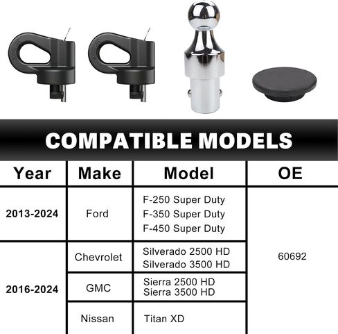 30137 Gooseneck Hitch Kit 2-5/16 Gooesneck Ball Gooseneck Ball Hitch Kit Compatible with Ford F-250 F-350 F-450 Nissan Titan XD Truck Pop-in Ball 2 Safety Chain 30,000 lbs GTW / 7,500 lbs VTW in Saudi Arabia