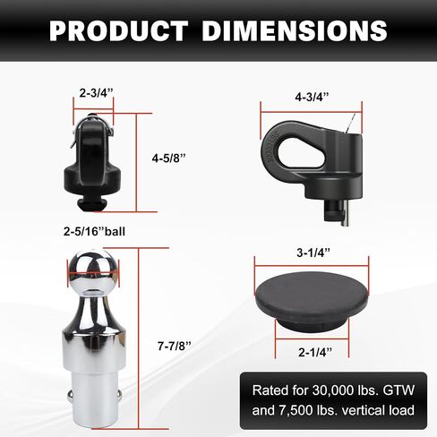 30137 Gooseneck Hitch Kit 2-5/16 Gooesneck Ball Gooseneck Ball Hitch Kit Compatible with Ford F-250 F-350 F-450 Nissan Titan XD Truck Pop-in Ball 2 Safety Chain 30,000 lbs GTW / 7,500 lbs VTW in Saudi Arabia