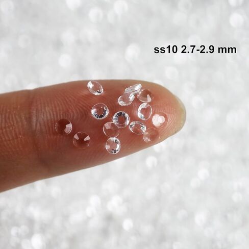 ss10 Transparent Glass Rhinestones Flatback, 50 Gross 2.8 mm Unfoiled Clear Flat Back Crystals Stones for DIY Crafts, Tumblers, Shoes in Saudi Arabia