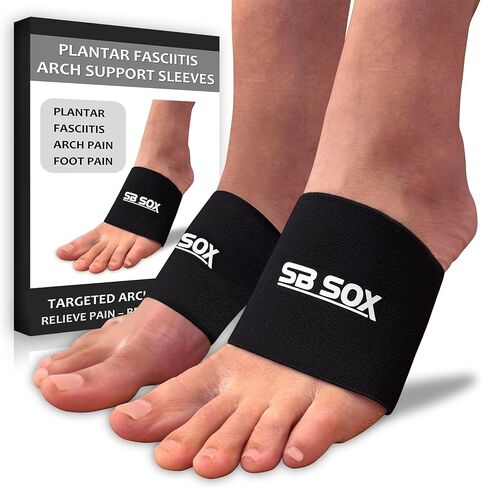 SB SOX أكمام دعم قوس التهاب اللفافة الأخمصية للنساء والرجال (زوج واحد) - أكمام ضاغطة لتخفيف التهاب اللفافة الأخمصية ودعم القوس للاستخدام اليومي in Kuwait