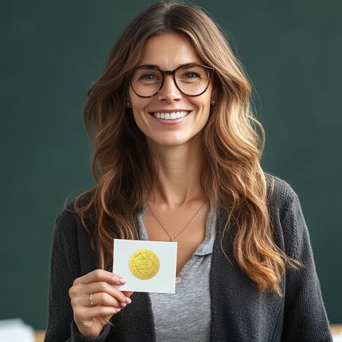 Gold Foil Sticker Seal Embossed Success and Crown 2 Inch 100Pcs, Self Adhesive Gold Around Embossing Medal Sticker for Certificate Paper, Student Reward, Award, Envelope Seal in Kuwait