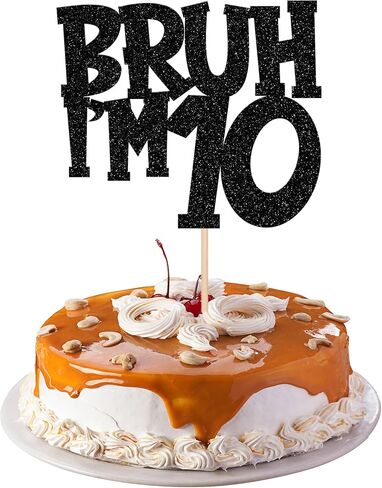1 PCS Bruh أنا 13 كعكة Topper Black Glitter Happy 13th كعكة عيد الميلاد اختيار Bro أنا 13 هذا هو الديكور كعكة عيد ميلاد الثالث عشر لهتافات إلى 13 سنة زخارف حفلة عيد ميلاد لوازم in Kuwait