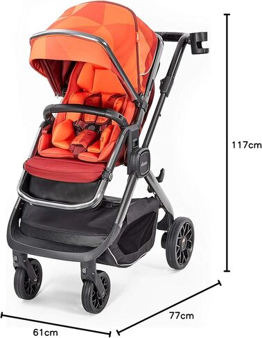 Diono Quantum2 3-in-1 Multi-Mode Stroller for Baby, Infant, Toddler Stroller, Car Seat Compatible, Adaptors Included, Compact Fold, XL Storage Basket, Black Cube in Kuwait