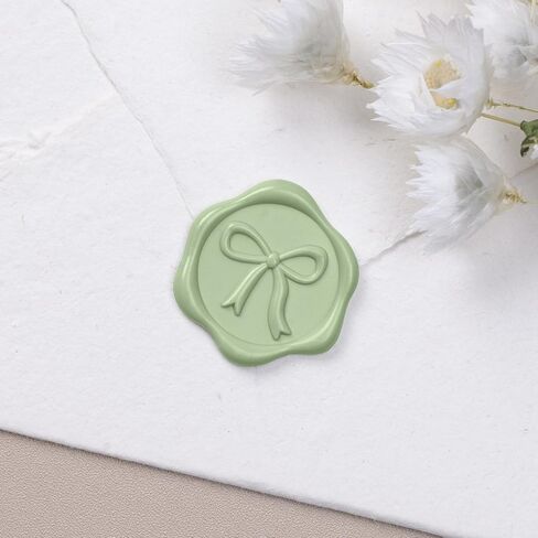 uniqooo 3d bow wax seal ملصقات - 50 pcs seal sage sage sage sage ، لدعوات الزفاف ، شارات التفاف الهدايا ، المظلات ، ديكور عيد الميلاد والحفلات ، بطاقات المعايدة in Kuwait