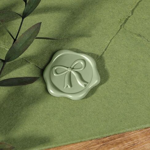 uniqooo 3d bow wax seal ملصقات - 50 pcs seal sage sage sage sage ، لدعوات الزفاف ، شارات التفاف الهدايا ، المظلات ، ديكور عيد الميلاد والحفلات ، بطاقات المعايدة in Kuwait