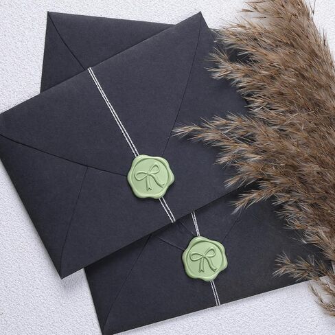 uniqooo 3d bow wax seal ملصقات - 50 pcs seal sage sage sage sage ، لدعوات الزفاف ، شارات التفاف الهدايا ، المظلات ، ديكور عيد الميلاد والحفلات ، بطاقات المعايدة in Kuwait