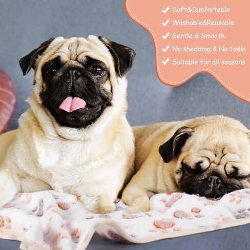 Chumia 40 Pcs Blankets Soft Fluffy Fleece Washable Pet Dog Sleep mat Paw Print Pattern Fleece Blankets for Pets Throw Warm Bed Mat for Dog Puppy Cat(24 x 16 Inch,Brown) in Saudi Arabia