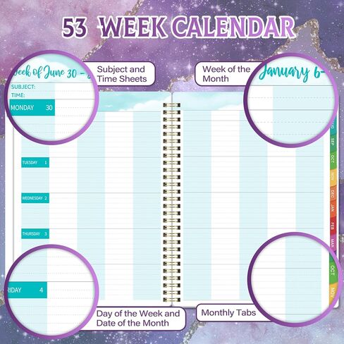 Teacher Planner 2026-2027, Lesson Plan Book 2026-2027, JUL 2026 - JUN 2027, Teacher Lesson Plan Book, School Schedules Academic Planner, 8.5" x 11", Colorful Monthly Tabs, Back Pocket in Kuwait