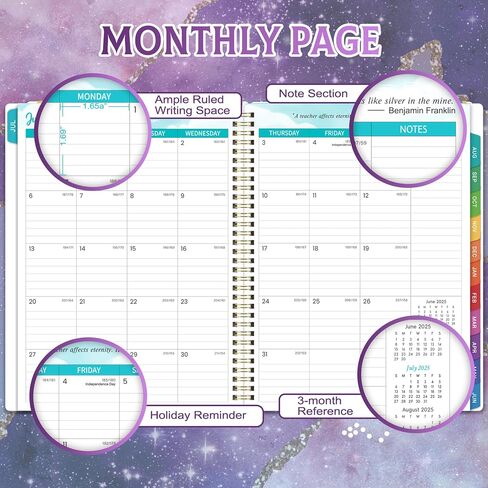 Teacher Planner 2026-2027, Lesson Plan Book 2026-2027, JUL 2026 - JUN 2027, Teacher Lesson Plan Book, School Schedules Academic Planner, 8.5" x 11", Colorful Monthly Tabs, Back Pocket in Kuwait