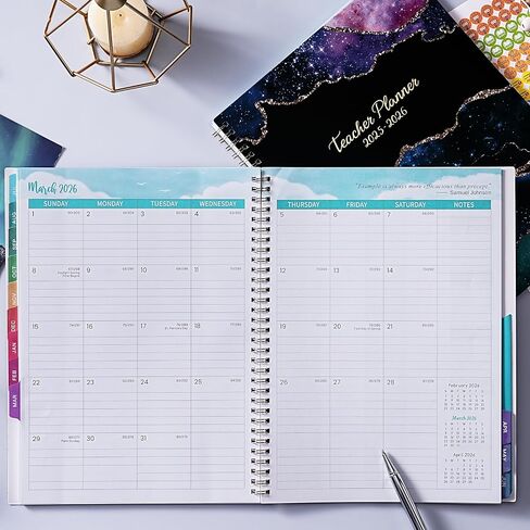 Teacher Planner 2026-2027, Lesson Plan Book 2026-2027, JUL 2026 - JUN 2027, Teacher Lesson Plan Book, School Schedules Academic Planner, 8.5" x 11", Colorful Monthly Tabs, Back Pocket in Kuwait