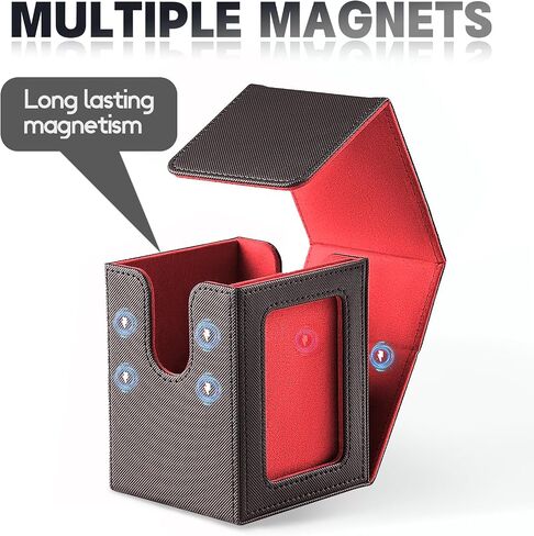 MTG Deck Box for Commander Display Window,Card Deck Box Fits 100 Double Sleeved Cards Applicable to all card transactions such as TCC/CCG/EDH (Black Gray) in Saudi Arabia