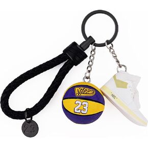 Mini Sneaker Keychain - 3D Basketball Keychain Accessories for Men, Women, and Boys graduation gifts,inspirational gifts (White-)