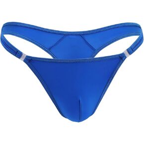 Men's Bikini Thongs Underwear,Hot T-Back Mens Low-Rise G-String Milk Silk Underwear Shorts with Adjustable Buttons