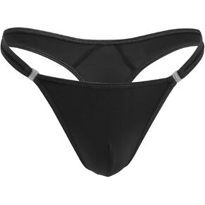 Men's Bikini Thongs Underwear,Hot T-Back Mens Low-Rise G-String Milk Silk Underwear Shorts with Adjustable Buttons in Kuwait
