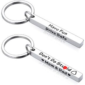 Stocking Stuffers for Teen Boys Girls Funny Keychain for Son Daughter Don’t Do Stupi St Poop Birthday Christmas Gift from Mom Dad Gifts for Women Men Teenager Kids Valentine's Day Graduation Gift