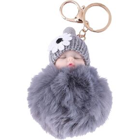 Garneck دمية بوم بوم المفاتيح لطيف رقيق النوم الطفل دمية المفاتيح Pompom سيارة كيرينغ حقيبة المحفظة قلادة هاتفية حقيبة العرافة in Kuwait