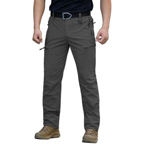 NAVEKULL Men's Lightweight Hiking Pants Quick Dry Stretch Fishing Tactical Work Pants with Zipper Pockets