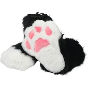 ZFKJERS Cosplay Animal Cat Plastic Claws for Fursuit Feet Paw Shoes Furry Paw Slippers Adults Costume Accessories Set