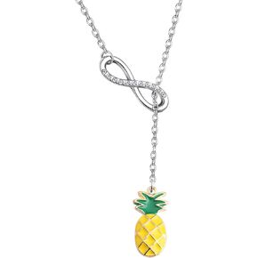 Pineapple Necklace Lariat Y Pendant Necklace Fruit Jewelry for Friend Sister Mom Wife Daughter