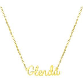 Women Jewelry Name Necklace Big Initial Gold Plated Best Friend Girls Women Gift for Her Glenda