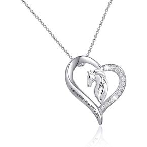 BEKECH Horse Lovers Jewelry Just A Girl Who Loves Horses Necklace Equestrian Riding Jewelry for Equestrian Horse Girl Women Rearing Horse Gift for Her