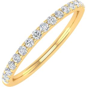 FINEROCK 1/4 Carat Round Diamond Wedding Band Ring in 10K Gold