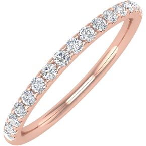 FINEROCK 1/4 Carat Round Diamond Wedding Band Ring in 10K Gold