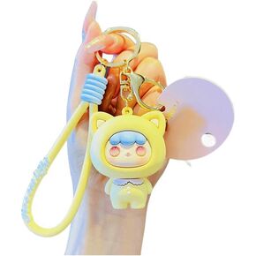 Maciebelle Cute keychain kawaii anime keychain accessories,Milk Fu Bubble backpack keychain Car Keychain