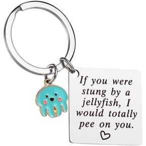 COLORFUL BLING Friendship Funny Jellyfish Keychain Funny Friendship Gift for Teen Birthday Graduation Gifts
