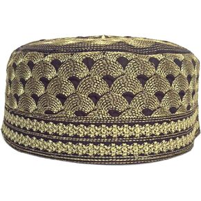 Kufi Men's Unisex Skull Cap Women's Solid Hat Hand Embroidery Caps Knitted Beanie Headwear Embroidered with Silk Threads