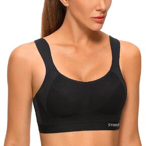 SYROKAN Sports Bras for Women High Support Impact Adjustable Wireless No Bounce Workout Bra