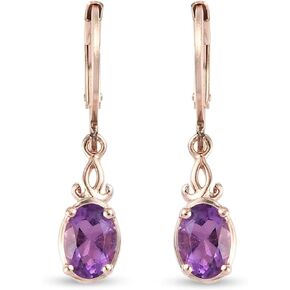 Shop LC Ct 1 Purple Amethyst Dangle Earrings for Women Jewelry 925 Sterling Silver Birthstone Jewelry Lever Back Costume Jewelry for Women Birthday Gifts