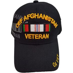 First Military Choice OEF Afghanistan with OEF Afghanistan Veteran Ribbon Shadow Black Baseball Cap