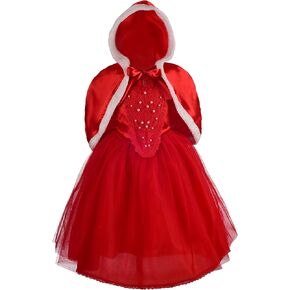 فستان الأميرة للفتيات من Lito Angels أزياء الهالوين وعيد الميلاد فساتين فاخرة مع غطاء للرأس in Kuwait