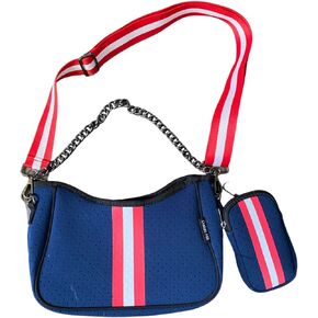 Dallas Hill Designs Crossbody Neoprene Purse for Women | Ladies Drawstring Handbag | 2 Detachable Straps | Matching Pouch
