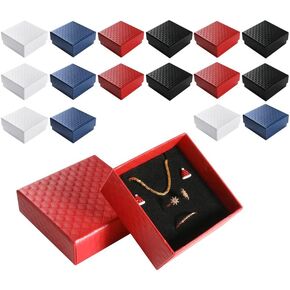 24 Jewelry Gifts Boxes for Rings, Pendants, Earring, Necklaces, Cardboard Boxes with Padding for Christmas, Birthday, Anniversaries,Valentine’s Day, Mother’s Day and other festivals