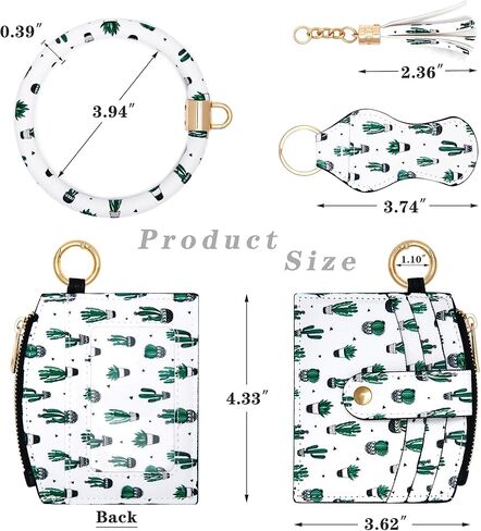 KUKOO Wristlet Bracelet Keychain Wallet for Women Credit Card Holder Tassel Keyring Bangle Lipstick Holder with Gift Box in Kuwait