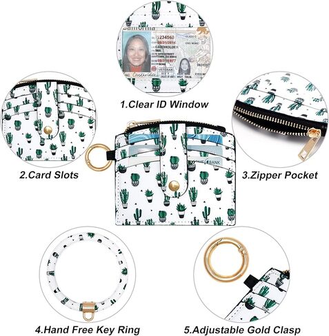 KUKOO Wristlet Bracelet Keychain Wallet for Women Credit Card Holder Tassel Keyring Bangle Lipstick Holder with Gift Box in Kuwait