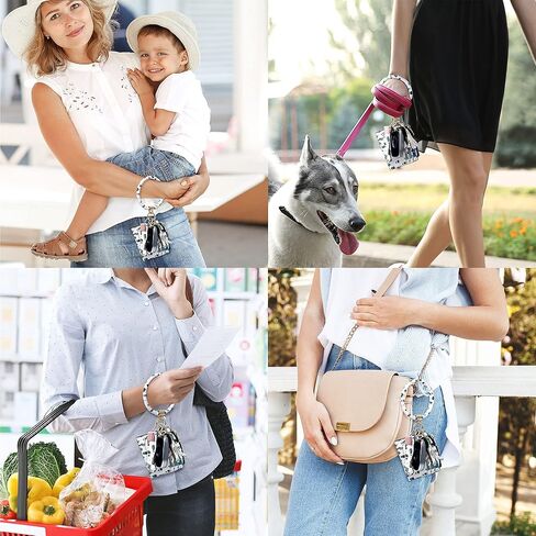 KUKOO Wristlet Bracelet Keychain Wallet for Women Credit Card Holder Tassel Keyring Bangle Lipstick Holder with Gift Box in Kuwait