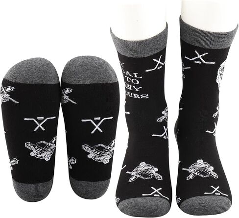 MBMSO 2 Pairs Hockey Goalie Socks Hockey Goalie Dad Gift Hockey Crew Socks My Goal is to Deny Yours Hockey Goalkeeper Socks in Saudi Arabia